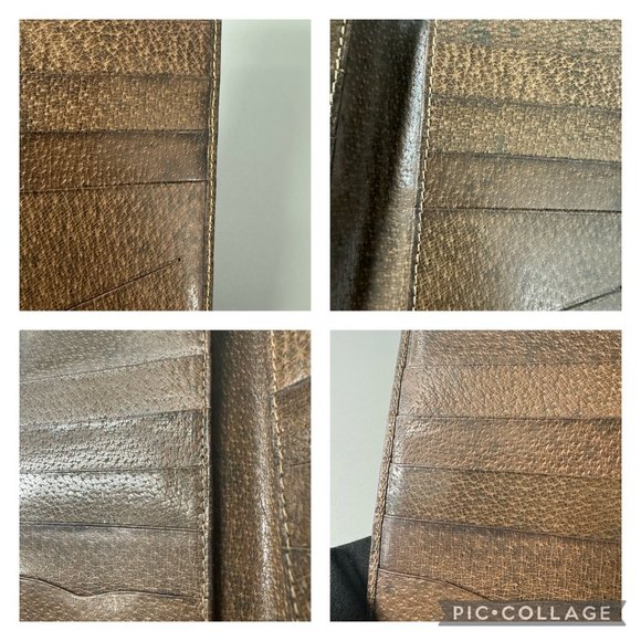 Authentic Vintage Gucci 60-70's Bi-fold Brown Leather Long Wallet - Picture 13 of 15